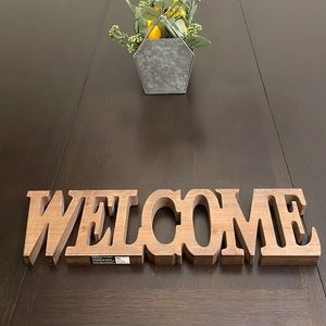 Wooden WELCOME sign!